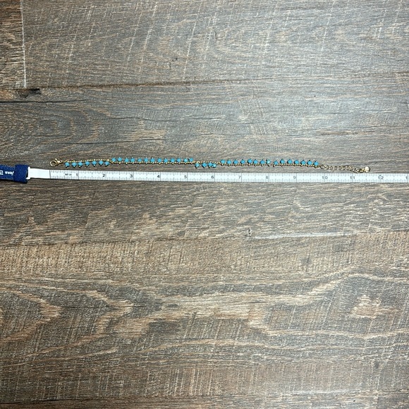 Blue beaded gold anklet/ankle bracelet - Picture 1 of 3